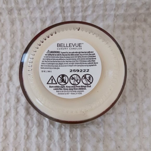 Bellevue Luxury Candle CHAI TONKA 12 oz Double Wick with Essential Oil Glass USA - Picture 6 of 7